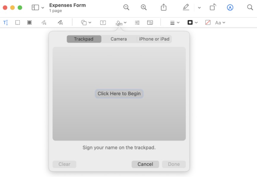 Apple Preview editor on Mac